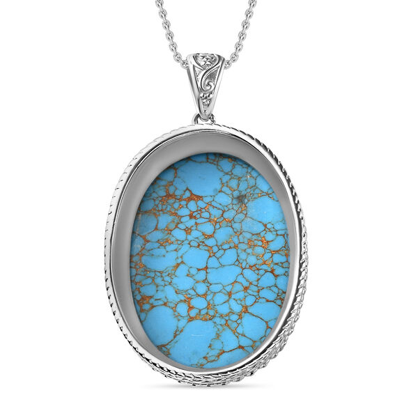 Blauer Mojave T&uuml;rkis-Anh&auml;nger mit 50cm Kette - 55,79 ct. image number 5