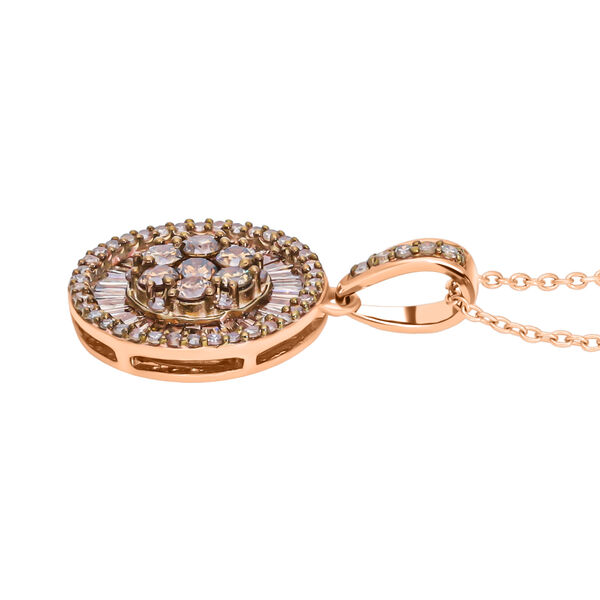 Natürlicher Champagner-Diamant-Anhänger mit Kette, 50 cm - 1 ct. image number 4