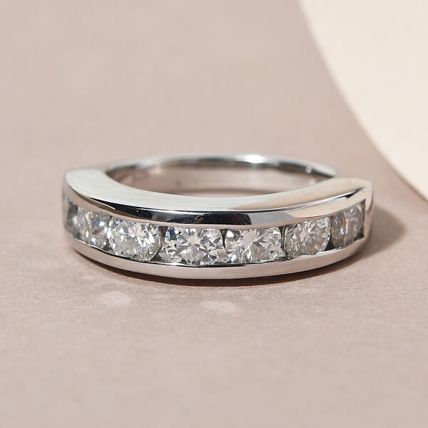 88 Facetten Moissanit-Ring, 925 Silber platiniert  ca. 1,61 ct image number 2