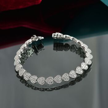 LUXURIANT SGL zertifiziertes SI-GH Labor Diamant 19cm Armband, 925 Silber rhodiniert - 4 ct.