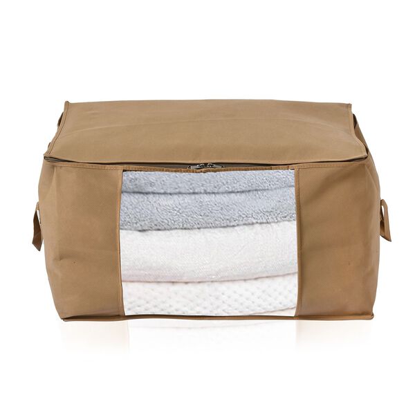 Aufbewahrungsboxen Set aus 3, Sichtfenster, 60 x 30 x 45 cm, Beige image number 5