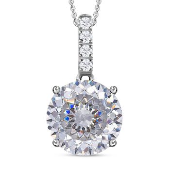 120 Facetten Moissanit-Anh&auml;nger mit Kette, 925 Silber platiniert ca. 10.51 ct