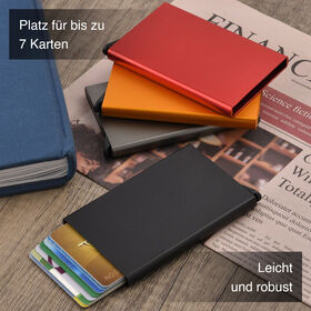 4er Set - Kartenhalter mit RFID-Schutz, warme Töne