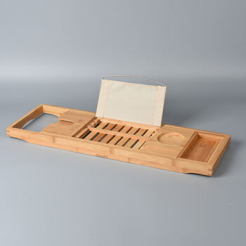 Badewanne Caddy Ablage aus Bambus, Braun