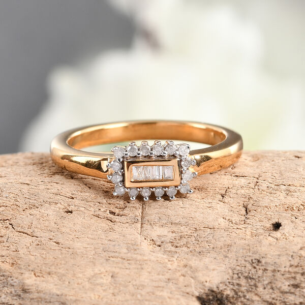 Diamant Ring 925 Silber 585 Vergoldet image number 2