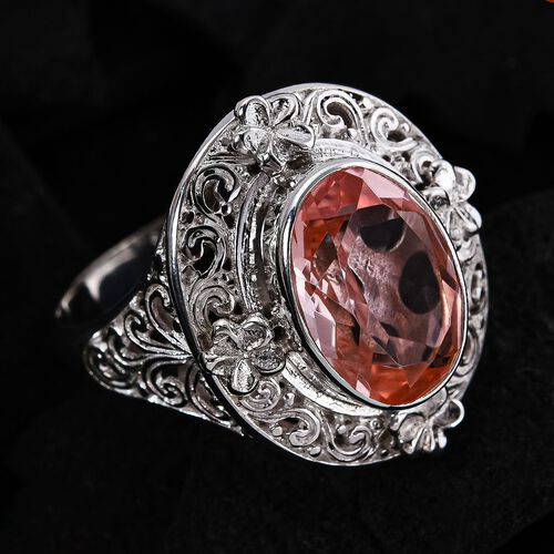 Royal Bali Kollektion - Morganit Triplette Quarz Ring, 925 Silber (Größe 16.00) ca. 5.83 ct image number 1