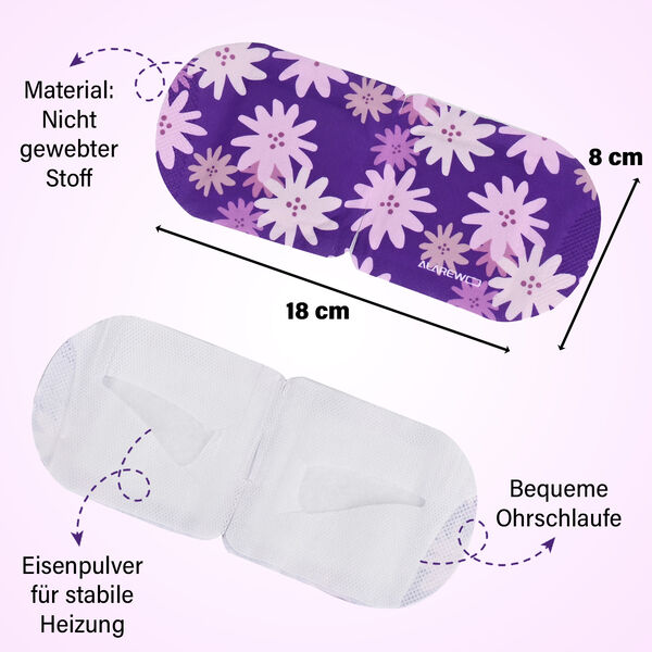 10er-Set selbstw&auml;rmende Lavendel-Dampf-Augenmasken, 18x8 cm image number 4