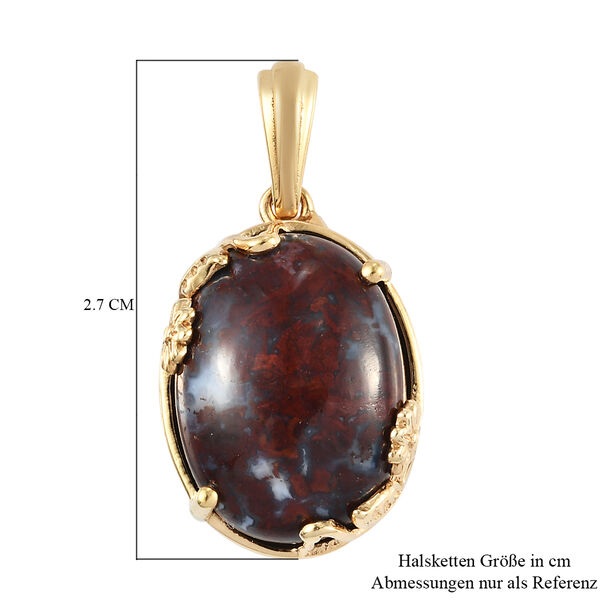 Roter Jaspis Anh&auml;nger 950 Kupfer Ionenbeschichtetes Gold Platin ca. 9,94 ct image number 6