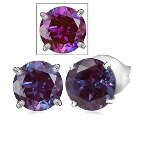 LUXURIANT - AAA Lab Created Farbwechsel-Saphir Ohrringe 417 Gold ca. 3.12 ct