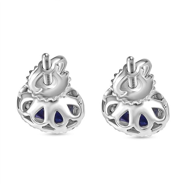 Rhapsody AAAA Tansanit, Weißer Diamant Ohrringe 950 Platin ca. 1,92 ct. image number 4