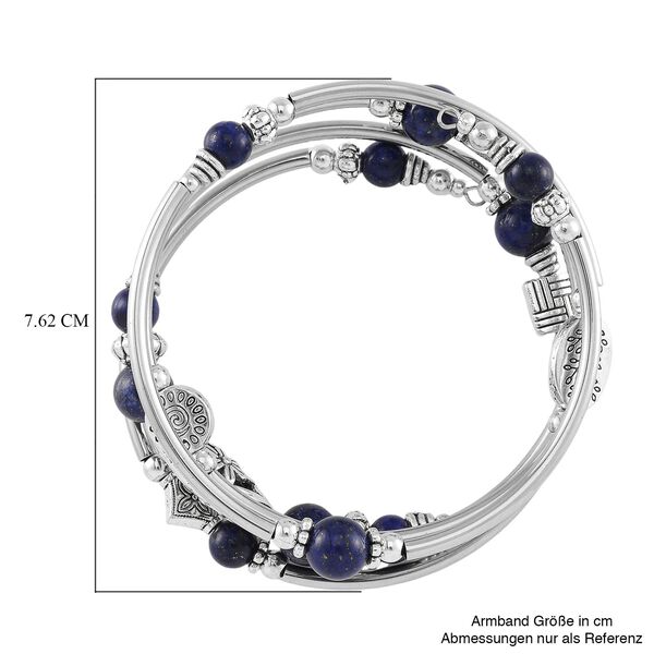 Flexibles und schwarz oxidiertes Lapislazuli Armband - 40 ct. image number 5