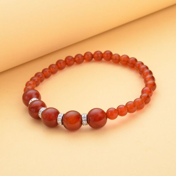 Rotes Achat Armband, ca. 19 cm, Edelstahl ca. 72.20 ct image number 2