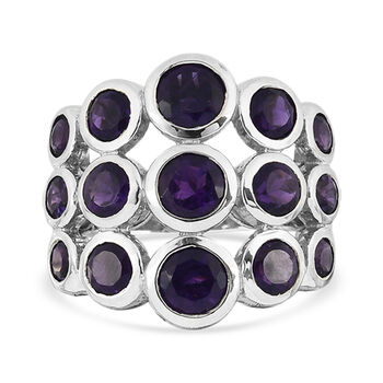 Lusaka Amethyst Ring 925 Silber platiniert (Gr&ouml;&szlig;e 16.00) ca. 3,80 ct