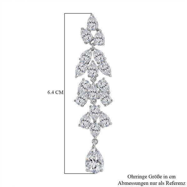 Weißer Zirkonia Ohrringe Reines Messing image number 4