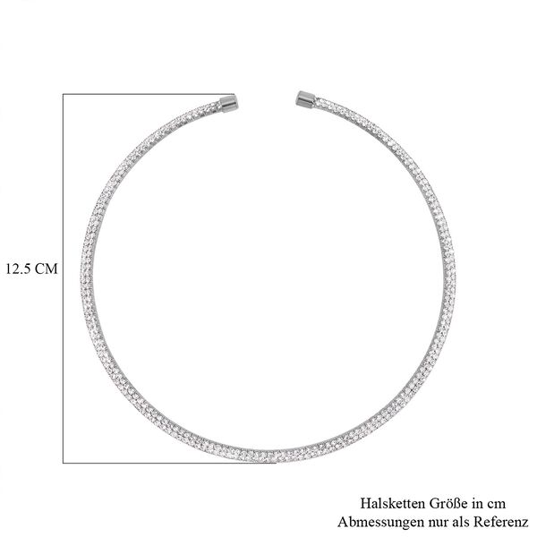 Weißer Kristall Halskette ca. 38 cm Reines Messing image number 4