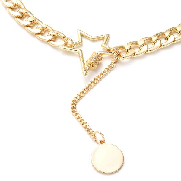 Wei&szlig;e Kristall-Halskette, 47 cm image number 2