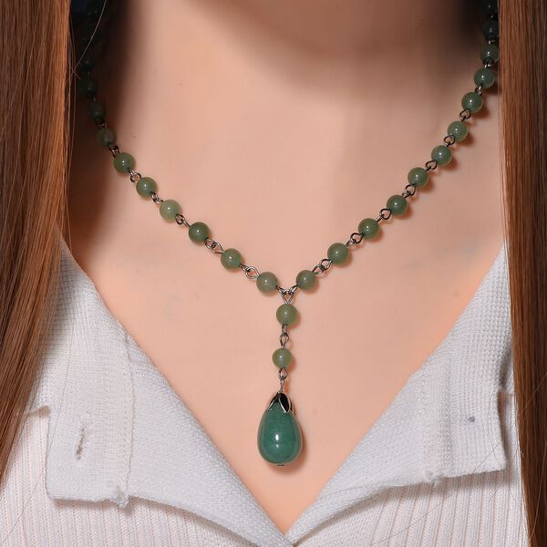 Gr&uuml;ner Aventurin Halskette ca. 45 cm ca. 85.00 ct image number 1