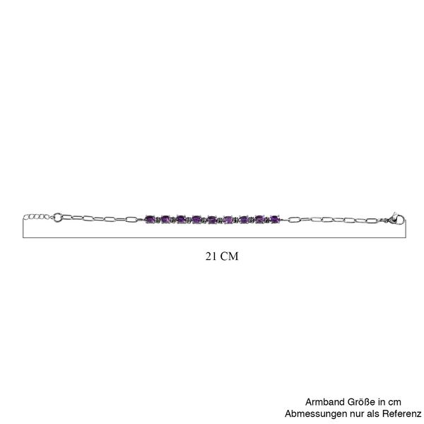 Afrikanisches Amethyst Armband, ca. 19 cm, Edelstahl ca. 3.46 ct image number 5