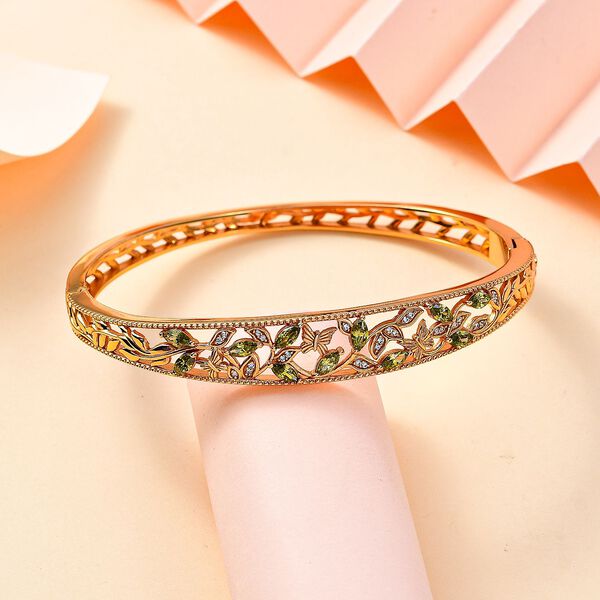 Grüner und weißer Zirkonia-Armreif, 19 cm image number 2