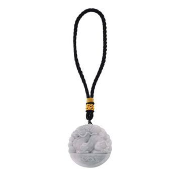 Qi-Lin-H&auml;ngedekor aus Myanmar Jadeit Typ A, naturbelassene Schnitzarbeit, ca. 5 cm