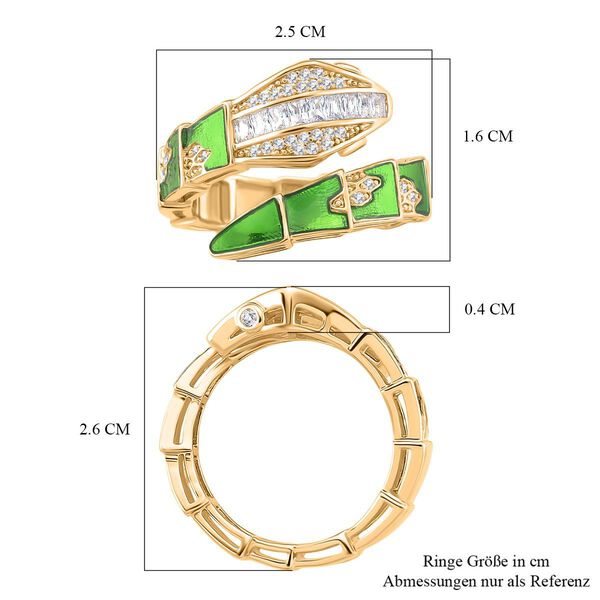 Wei&szlig;er Zirkonia Ring Nickelfreies Messing emailliert (Gr&ouml;&szlig;e 20.00) image number 6