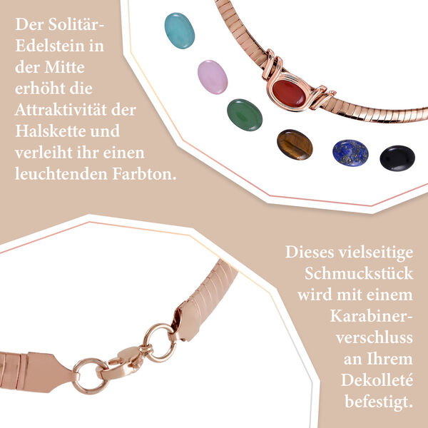 EVER TRUE schlichte Solitär-Edelstein-Halskette in Roségoldton image number 14