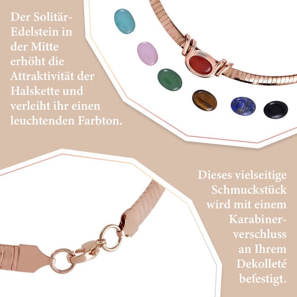 EVER TRUE schlichte Solitär-Edelstein-Halskette in Roségoldton image number 14