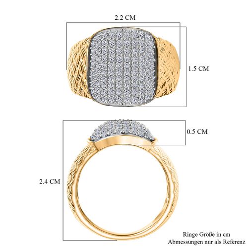 LUXURIANT DIAMOND - Lab Grown Diamant SI-GH SGL zertifiziert Ring 925 Silber 750 Gelbgold Vermeil (Größe 21.00) ca. 1.00 ct image number 5