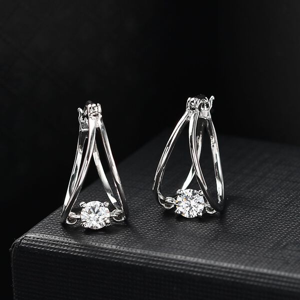 J Francis gefertigt mit SWAROVSKI Zirkonia Ohrringe 925 Silber platiniert image number 2