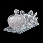 The 5th Season - Kristall-Apfel und Lotusblüte auf verspiegeltem Ständer, 11x6x7cm, Weiß image number 2
