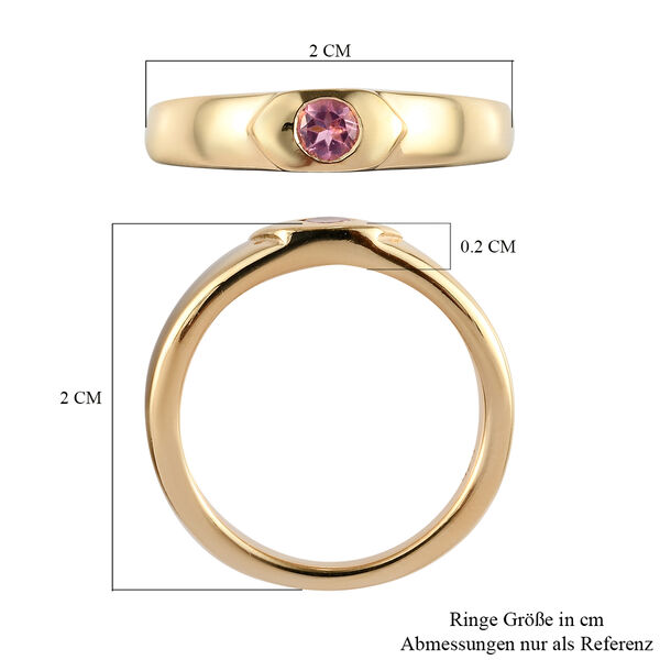 Rosa Turmalin Ring 925 Silber vergoldet  ca. 0,18 ct image number 7