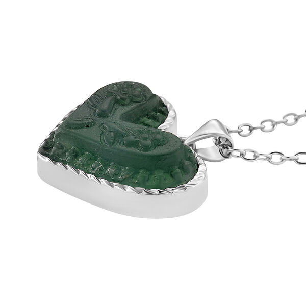 Gr&uuml;ner Fluorit Schmuckset ca. 50 cm 316L Edelstahl ca. 20.00 ct image number 3