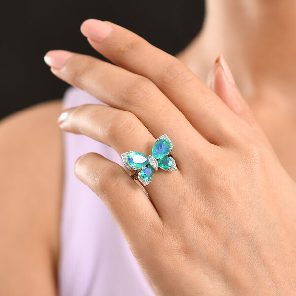 D'Joy Pfau Triplett Quarz und Zirkon Ring - 6,12 ct. image number 2