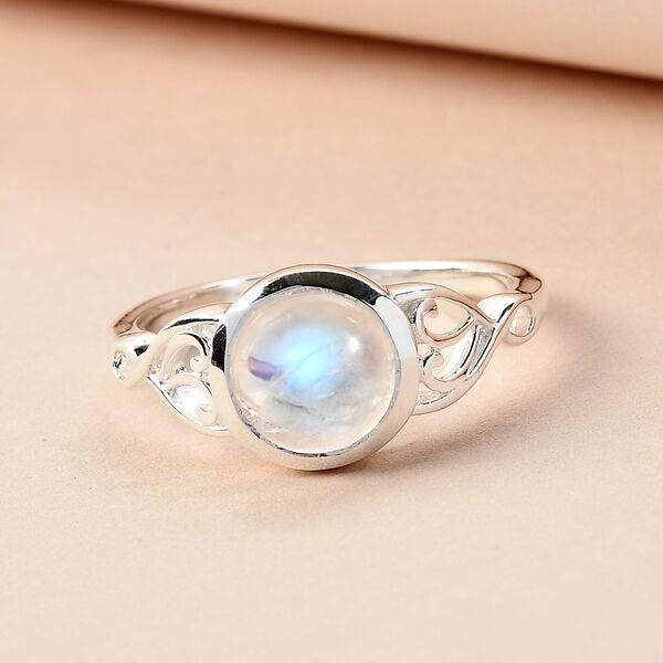 Regenbogen Mondstein Ring 925 Silber  ca. 1,39 ct image number 2