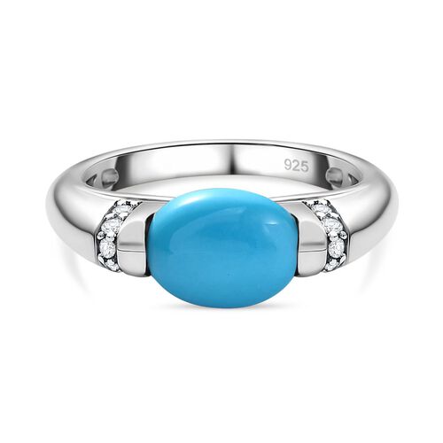 AA amerikanischer natürlicher Sleeping Beauty Türkis und Zirkon-Ring - 1,53 ct. image number 0