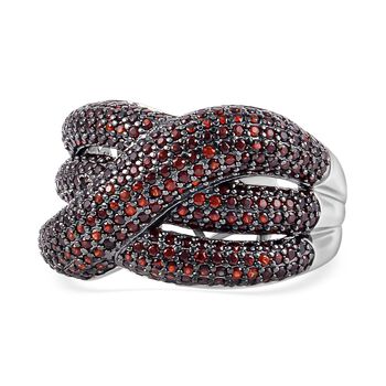 Nat&uuml;rlicher Mosambik Granat Ring, 925 Silber, (Gr&ouml;&szlig;e 16.00), bicolor, ca. 2.46 ct