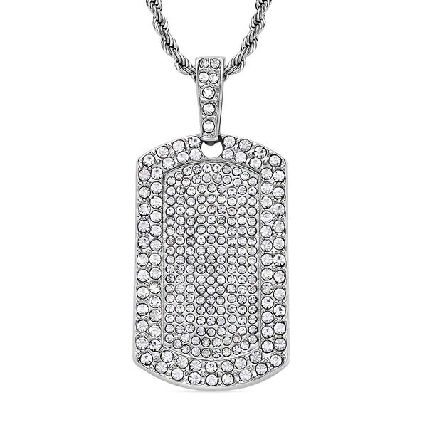 Weißer Kristall-Anhänger mit Kette in Silberton - 8 ct. image number 0