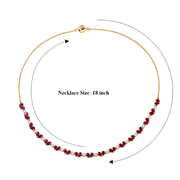 D'Joy afrikanische Rubin und Zirkon 45cm Halskette - 13,06 ct. image number 5