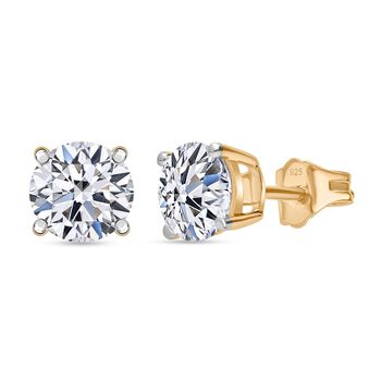 LUXURIANT VS Labor Diamant Ohrstecker, 925 Silber Gelbgold Vermeil - 1,50 ct.