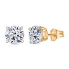 Lab Grown Diamant VS Ohrringe 925 Silber Gelbgold Vermeil ca. 1.50 ct