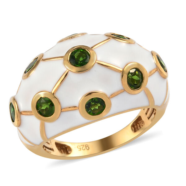 Natürlicher Chromdiopsid Ring 925 Silber vergoldet  ca. 0,61 ct image number 5