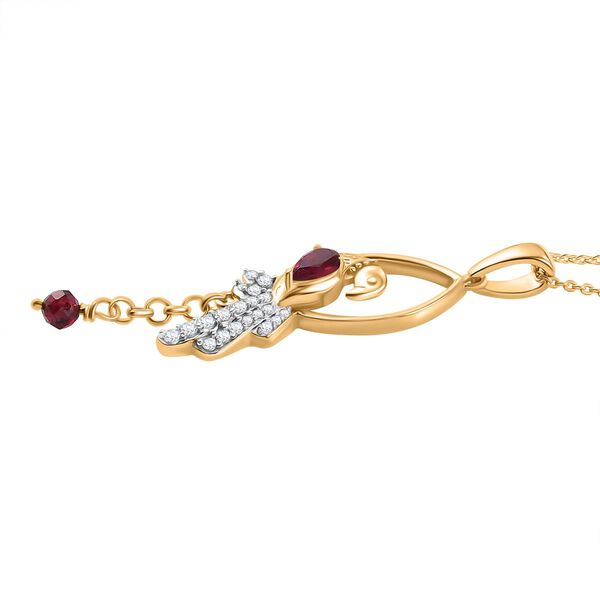 GP Trifono Kollektion - Rhodolith Granat, Zirkon und blauer Saphir-Anhänger mit 50cm Kette - 0,78 ct. image number 3