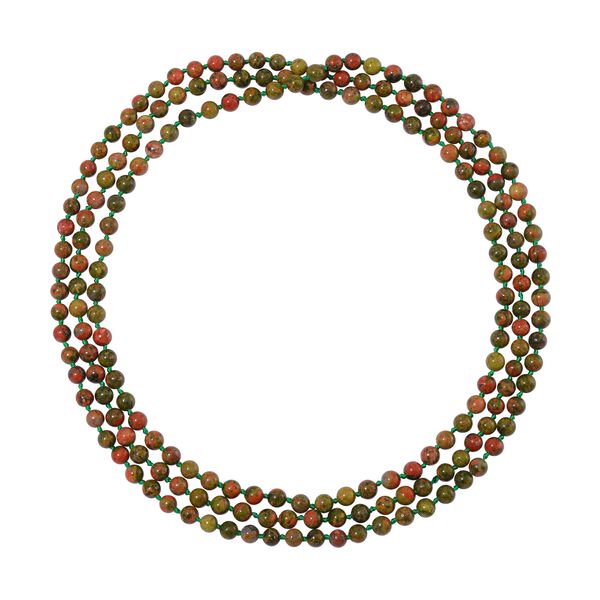 Dreilagige Unakite-Halskette, 150cm - 375 ct. image number 3