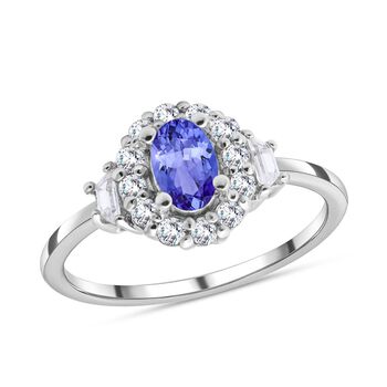 Crown of Light AAA Tansanit und Zirkon Ring