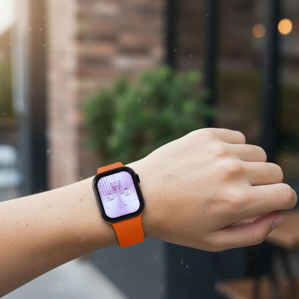 Smartwatch HW mini 2 1,75 Zoll Schwarz, Set mit 7 Wechselarmbändern inklusive kristallbesetztem Armband, IP67, Bluetooth 5.2, kabelloses Laden, Orange image number 2