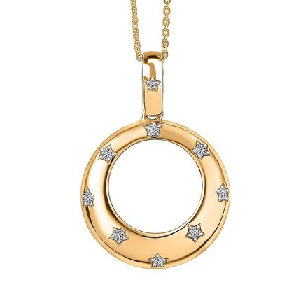 D'Joy Lab Grown Diamant SI-GH Schmuckset ca. 50 cm 925 Silber 750 Gelbgold vermeil ca. 0.15 ct