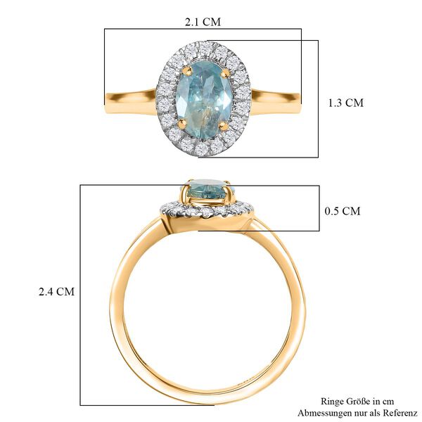 AAA Alexandrit und Diamant Ring in 585 Gold - 1,70 ct. image number 7