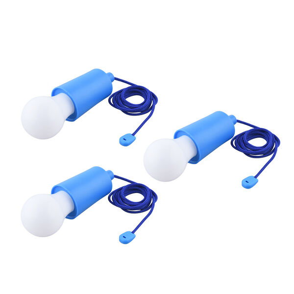 3er-Set Zugschnur Lampe Blau