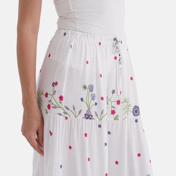 Maxirock mit Blumenprint, 90 cm, Wei&szlig; mit floralen Akzenten - Einheitsgr&ouml;&szlig;e, wei&szlig; image number 5