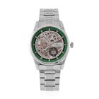 Limitiert verfügbar- GENOA Automatikwerk 3ATM Wasserdichtheit Skelettuhr mit reinem 316L Edelstahl -Kettenarmband - Grün